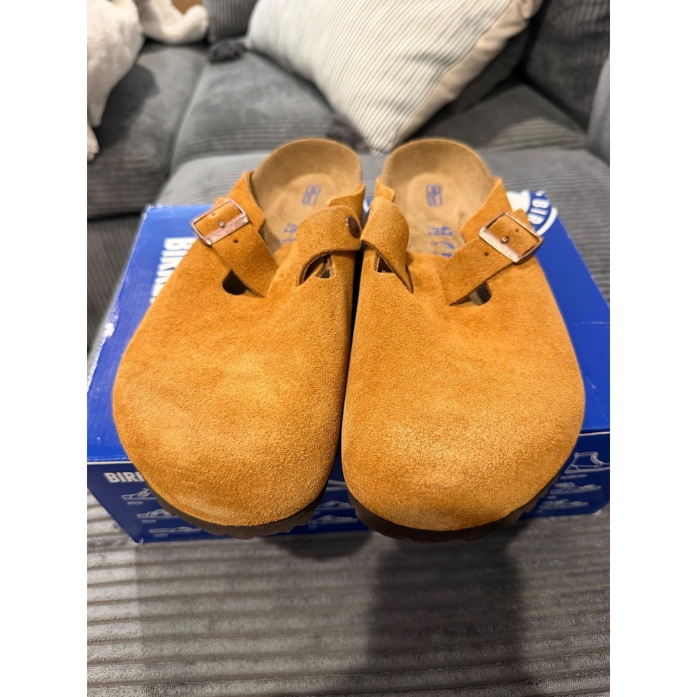 Birkenstock Boston Soft Footbed Mink Suede Clogs Mens 9 Womens 11 EU 42 1009542